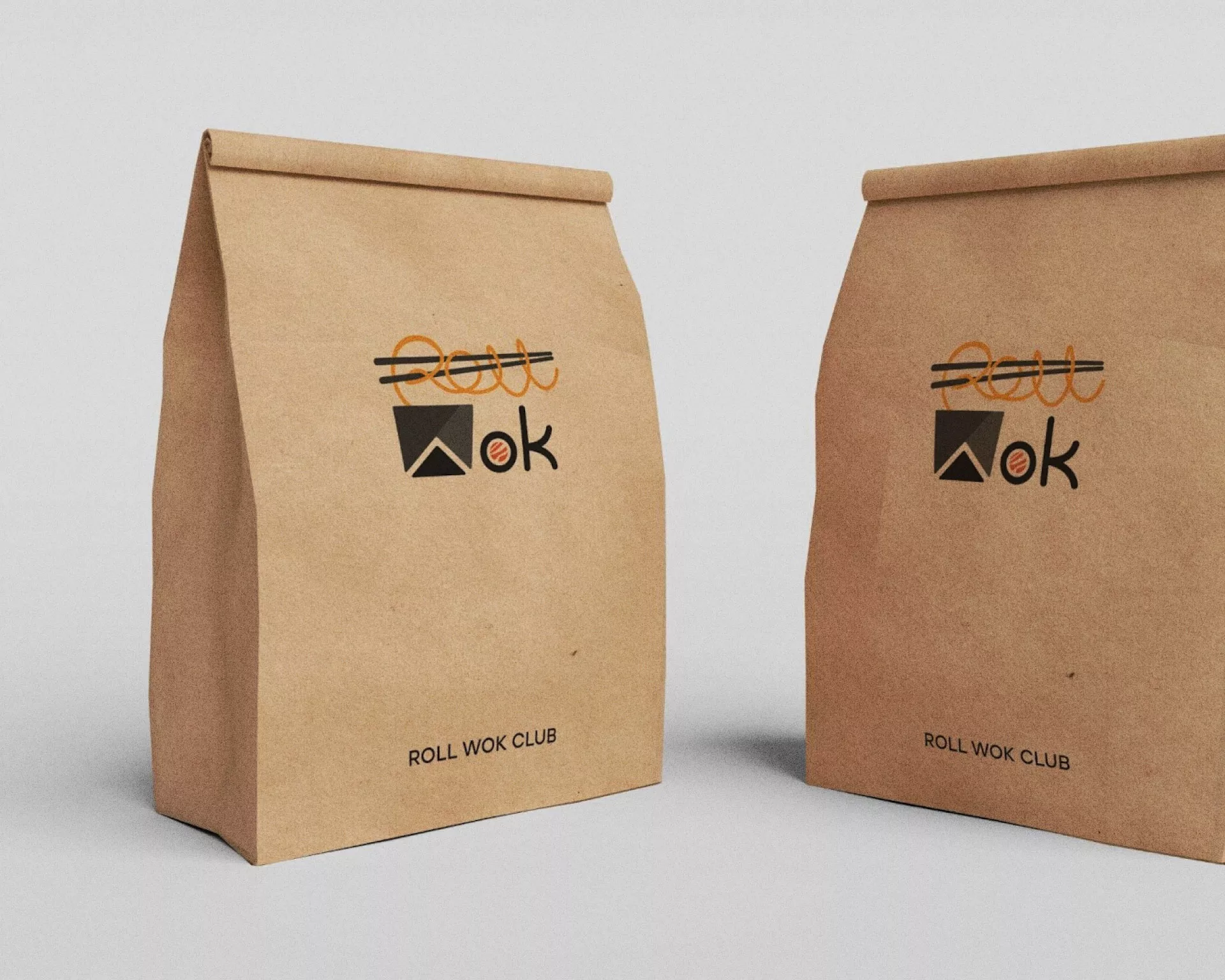 Создание дизайна упаковки суши-бара «Roll Wok Club» в Богородске